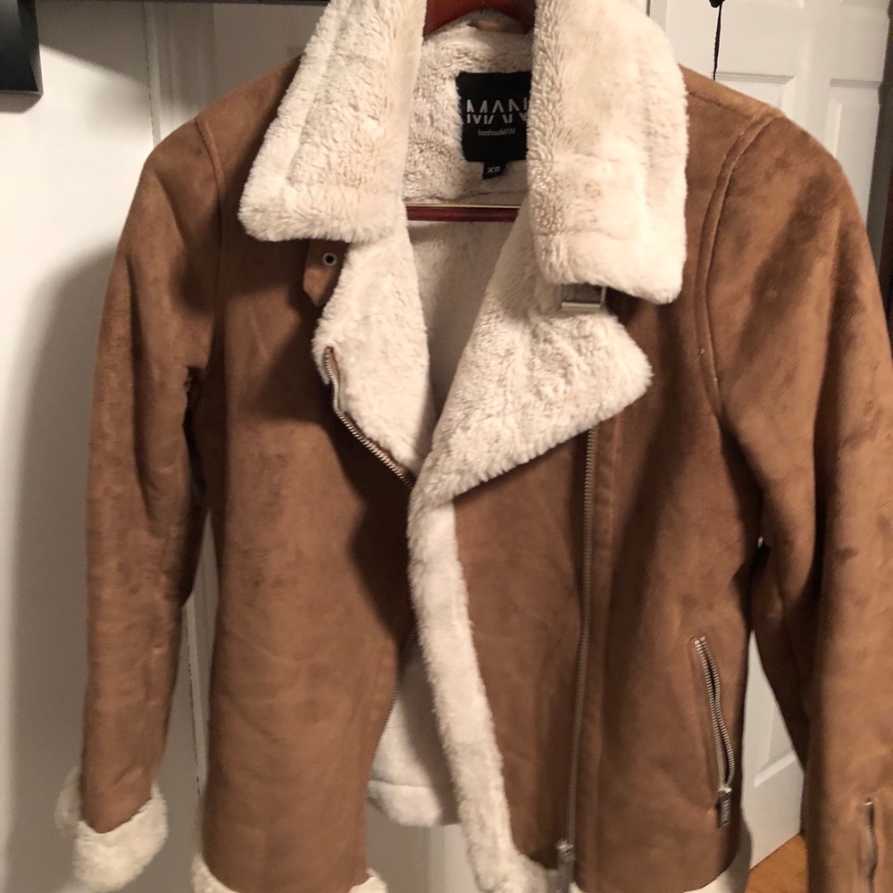 Faux Sherling Aviator Jacket